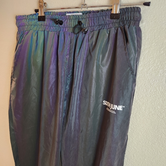 Sixth June Paris Streetwear Reflective Iridescent Jogger Pants Urban HipHop - Picture 13 of 13